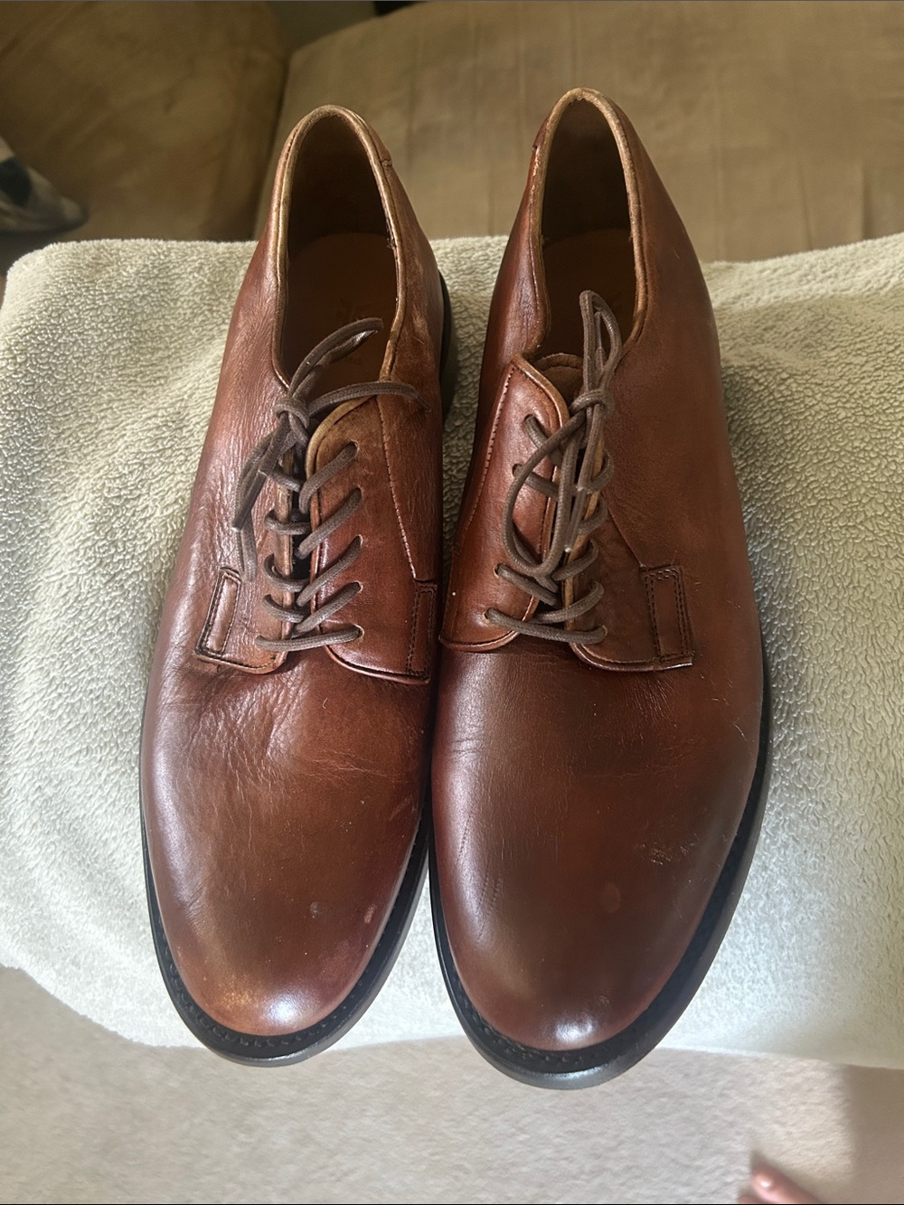Frye Men's Paul Oxfords Cognac Brown Leather